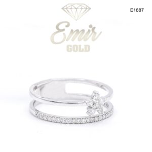 Inel Aur Alb cu Diamant E1687