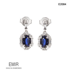 Cercei Aur Alb cu DIAMANT E2084