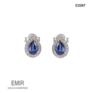 Cercei Aur Alb cu DIAMANT E2087