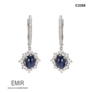 Cercei Aur Alb cu DIAMANT E2088