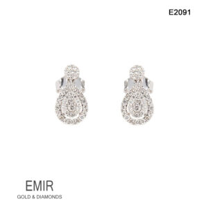 Cercei Aur Alb cu DIAMANT E2091