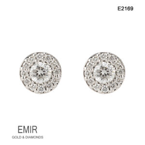 Cercei Aur Alb cu DIAMANT E2169