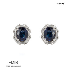 Cercei Aur Alb cu DIAMANT E2171