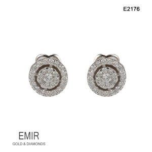Cercei Aur Alb cu DIAMANT E2176
